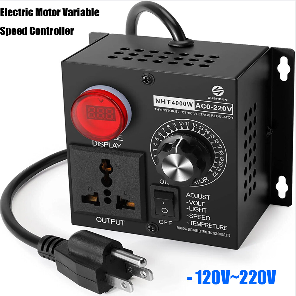AC 120V~220V 4000W SCR Motor Speed Controller Volt Regulator Thermostat Dimmer AC 120V~220V 4000W SCR Motor Speed Controller Volt Regulator Thermostat Dimmer