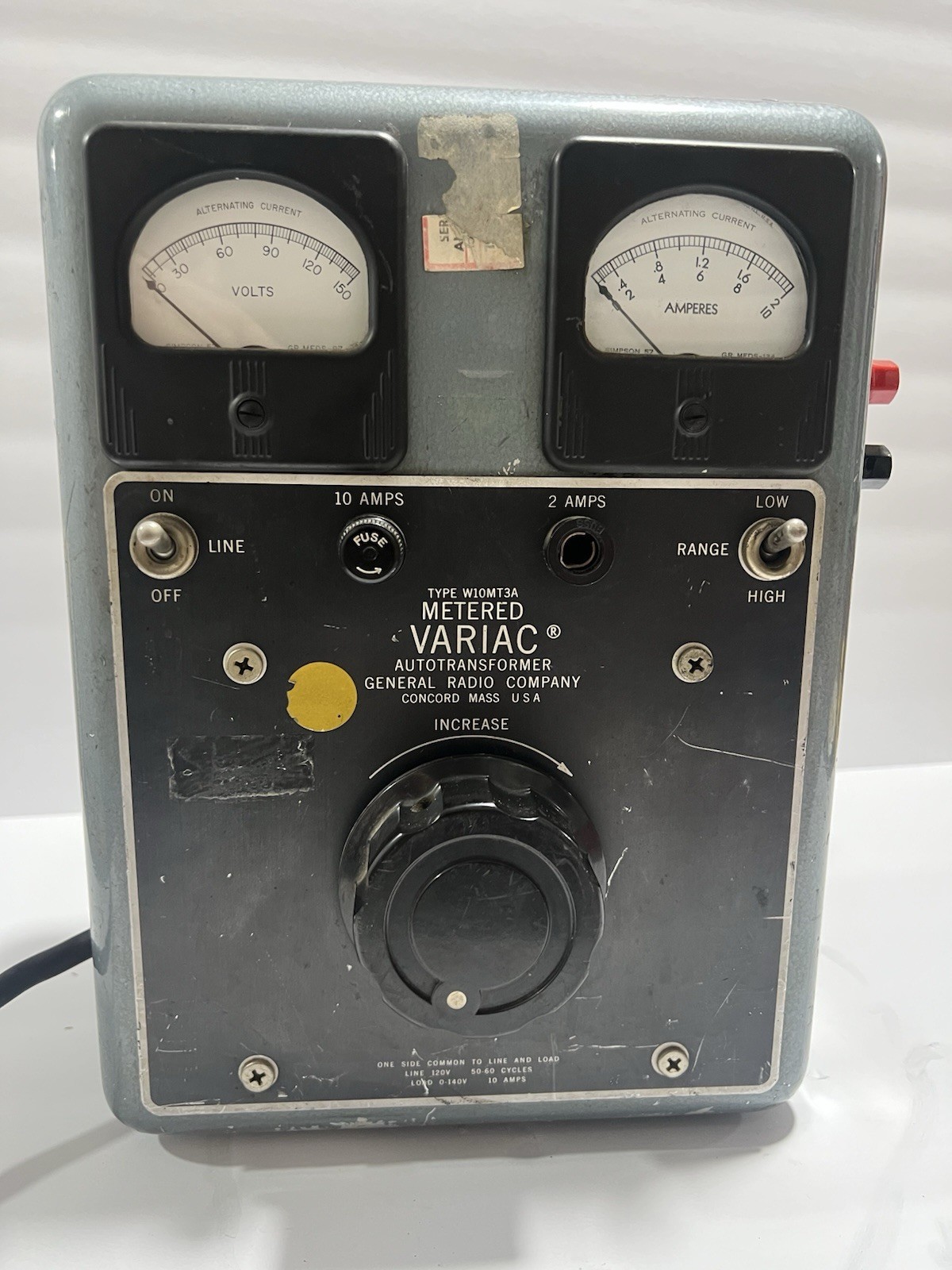 General Radio Company Metered Variac Variable Autotransformer 120V 2A W10MT3A General Radio Company Metered Variac Variable Autotransformer 120V 2A W10MT3A
