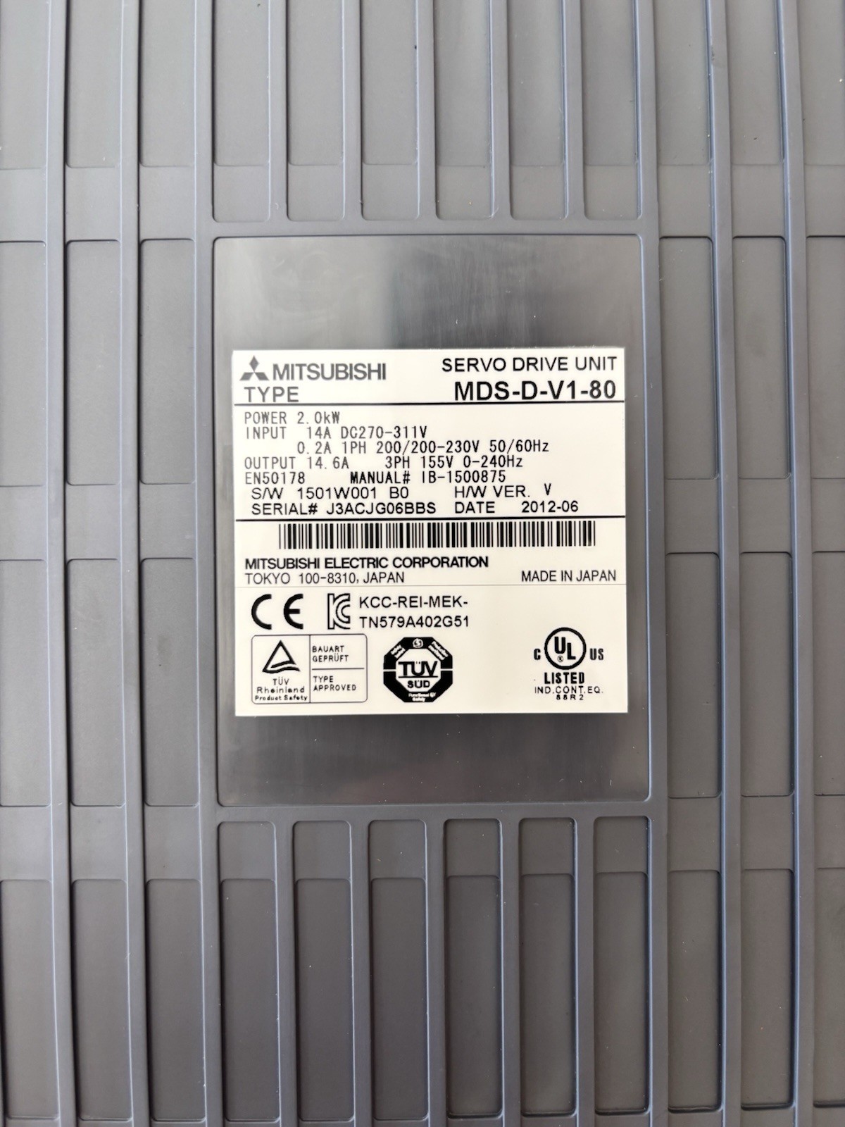 USED Mitsubishi MDS-D-V1-80 servo drive MDSDV180 USED Mitsubishi MDS-D-V1-80 servo drive MDSDV180