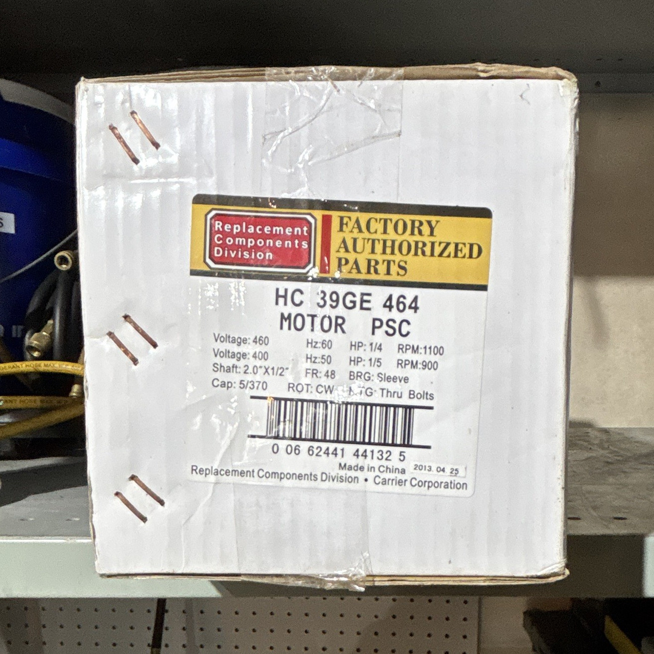 Carrier HC39GE464 Motor PSC Factory Authorized Parts 1/6 HP 1100 RPM 460V Carrier HC39GE464 Motor PSC Factory Authorized Parts 1/6 HP 1100 RPM 460V