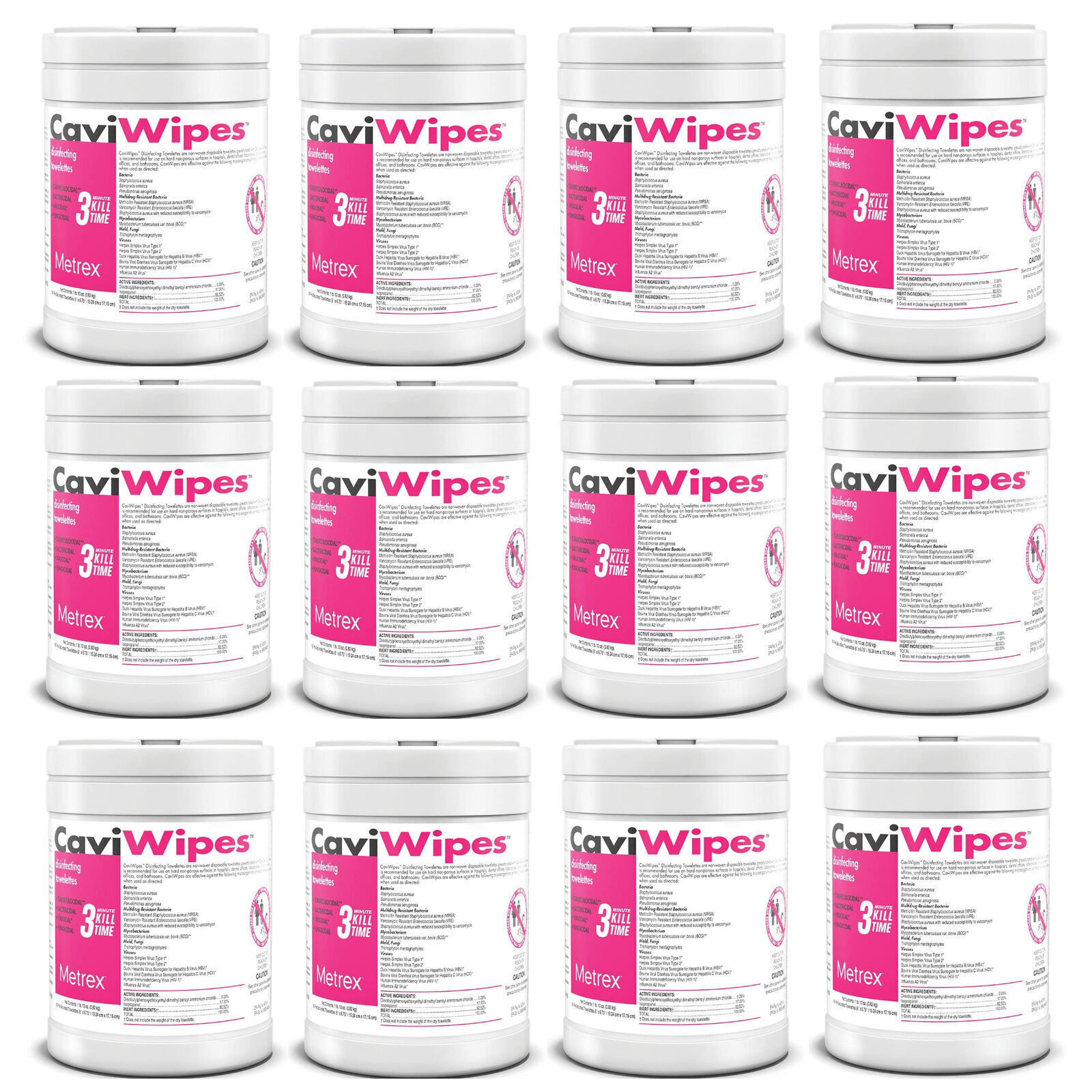 CAVIWIPES ALL PURPOSE DISINFECTANT WIPES 160 COUNT – 12 CANISTERS CAVIWIPES ALL PURPOSE DISINFECTANT WIPES 160 COUNT – 12 CANISTERS