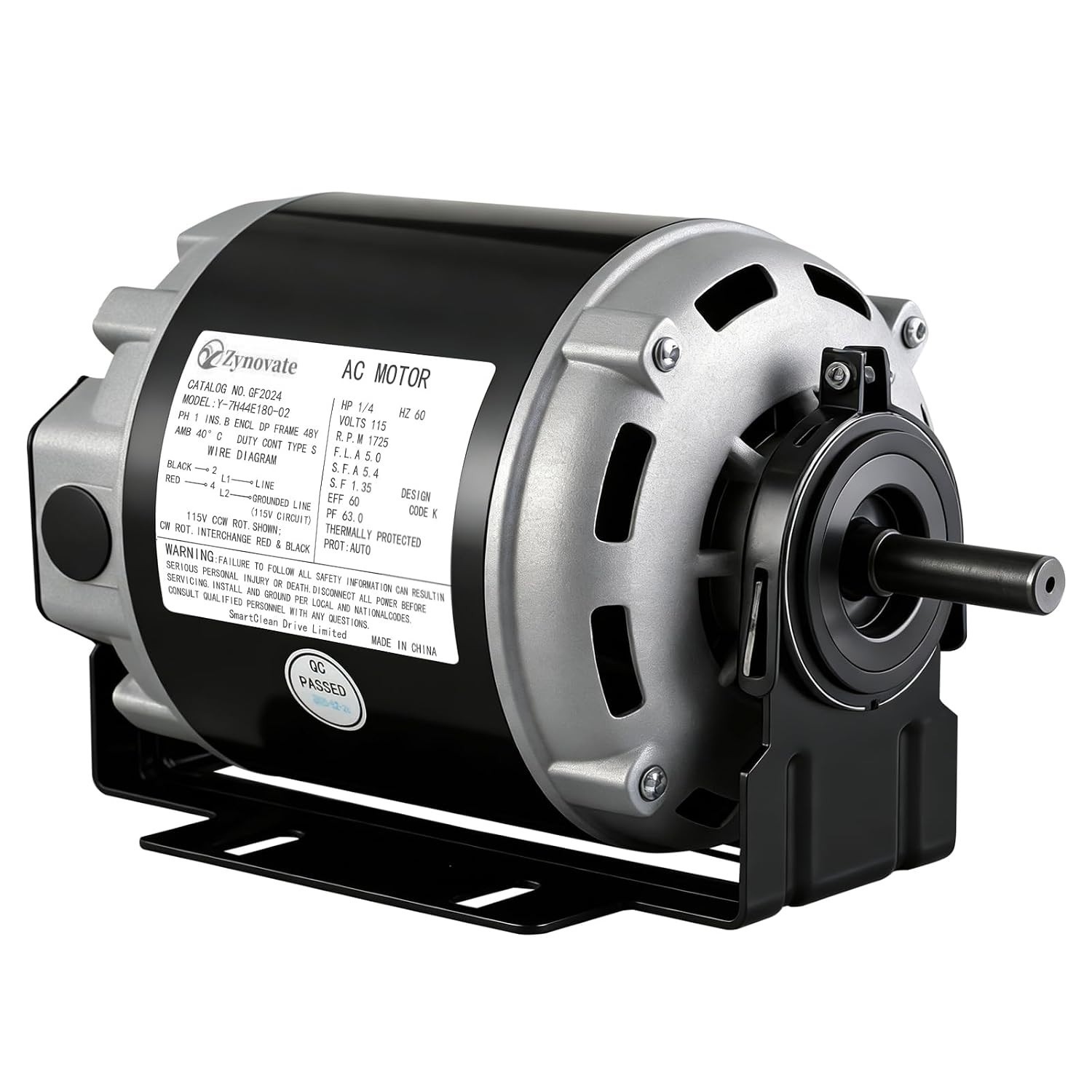 GF2024 Blower Motor 1/4 HP 115V 60Hz 1725 RPM 48 Frame Belt Drive Fan Motor GF2024 Blower Motor 1/4 HP 115V 60Hz 1725 RPM 48 Frame Belt Drive Fan Motor