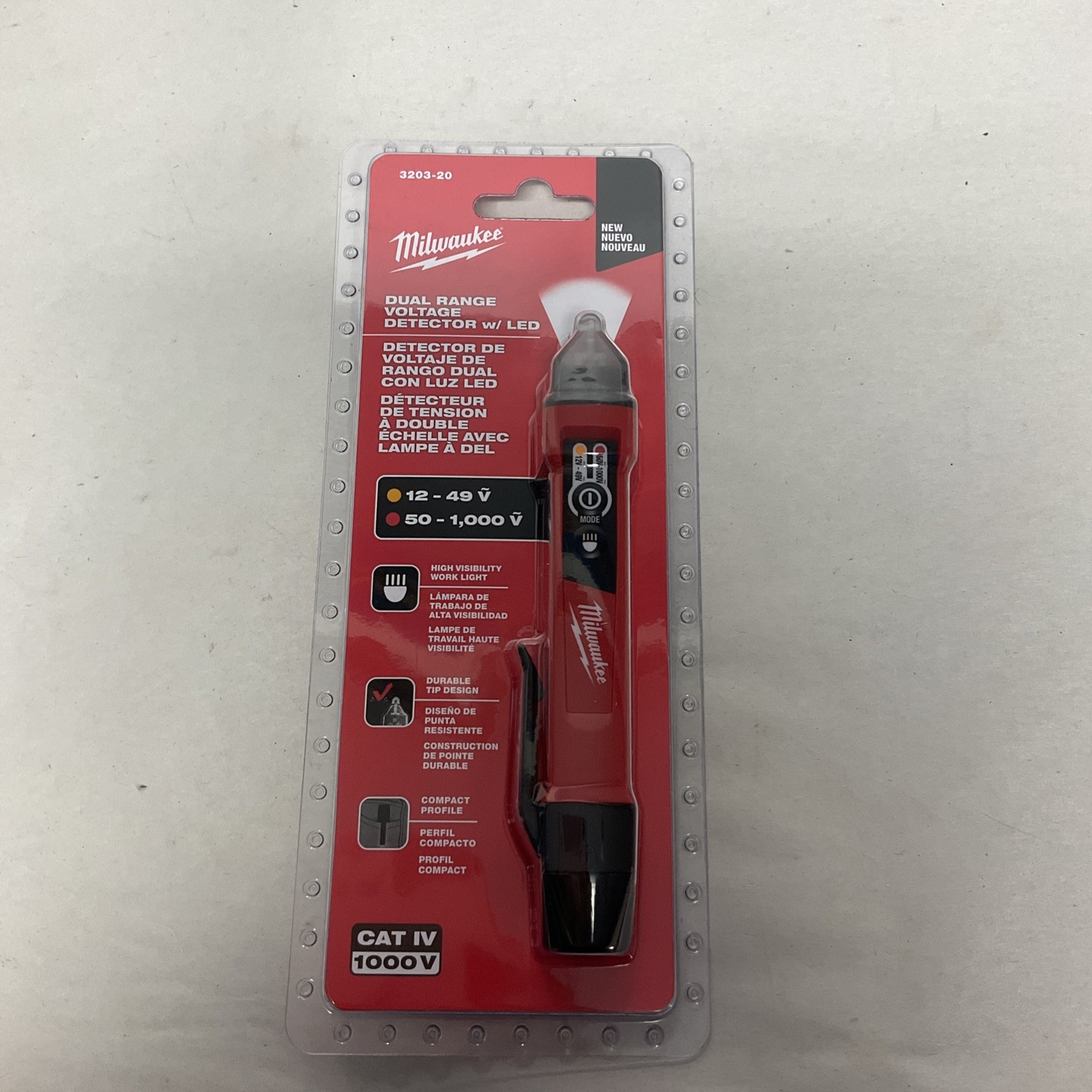 Milwaukee 3203-20 Dual Range Non-Contact Voltage Detector w/LED Milwaukee 3203-20 Dual Range Non-Contact Voltage Detector w/LED