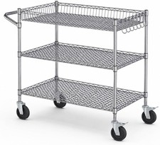 3-Tier Heavy Duty Utility Cart with Wheels 990 lb Capacity Rolling Cart picture