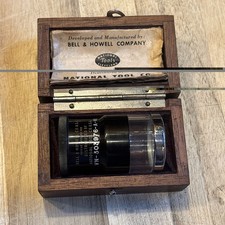 Vtg National Tool Co Pocket Comparator Optical Magnifier w/ Manual & Wood Case picture