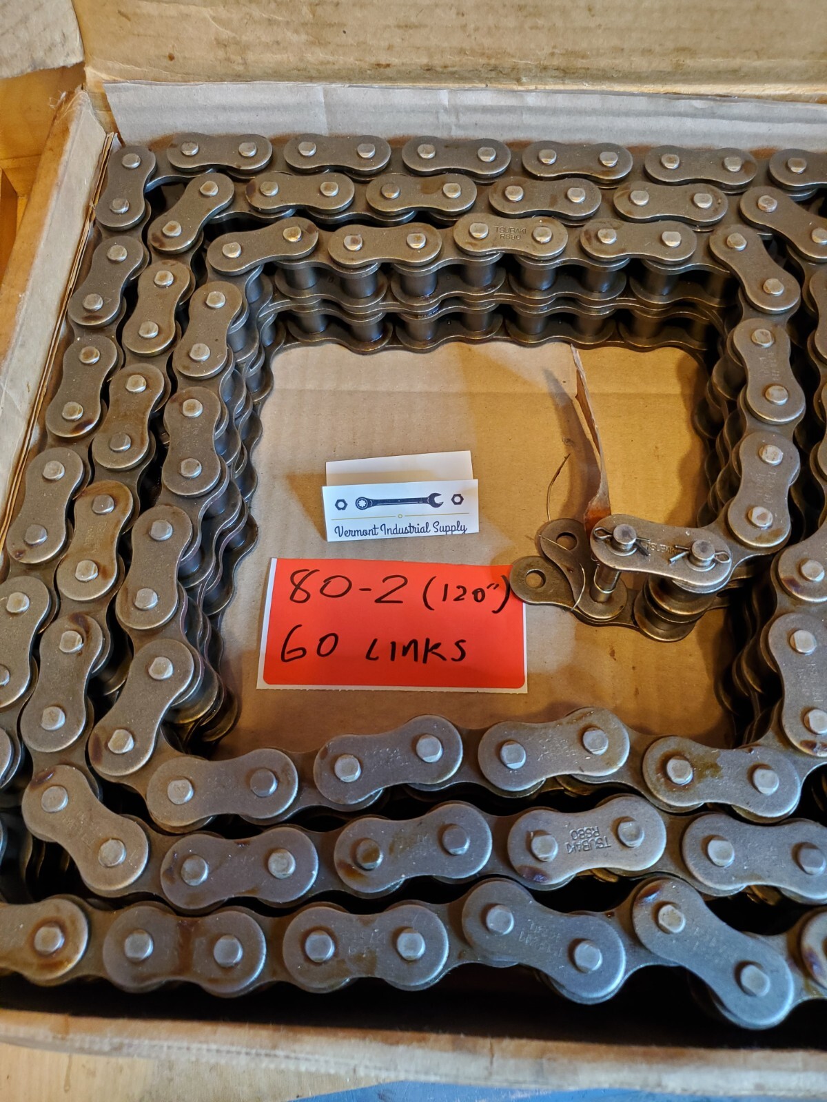 Tsubaki 80-2RB #80-2 5F11 Roller Chain 10ft w/ Connector Link WE SHIP TODAY Tsubaki 80-2RB #80-2 5F11 Roller Chain 10ft w/ Connector Link WE SHIP TODAY