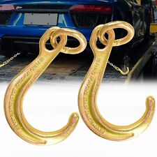 2 Pack 8 In J Hook,Short Tow Hook on Coupling Link,Yellow Zinc Plated J Tow Hook picture