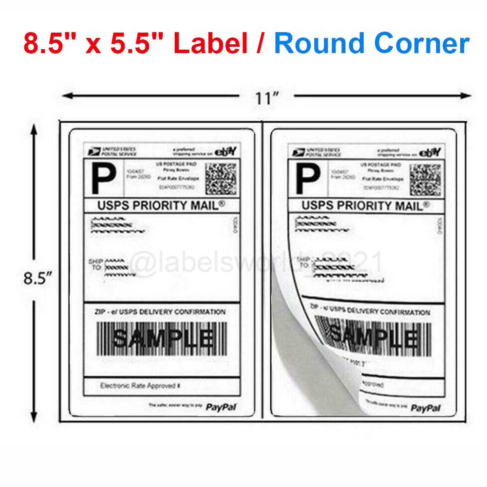 50-20000 Mailing Shipping Labels 8.5