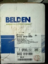 1000' Belden 9452 24 AWG 2 Conductor Shielded Microphone Cable Black 200V picture