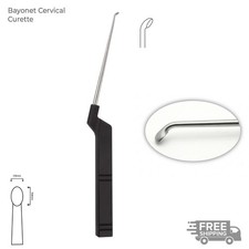 Bayonet Cervical Curette Stainless Steel Teflon Handle Surgical Instrument picture