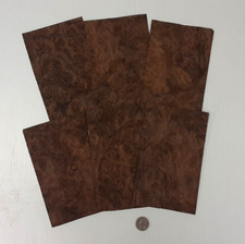 1 Lot Of 6pcs Walnut Burl Raw Veneer Shorts, Lot #381 picture