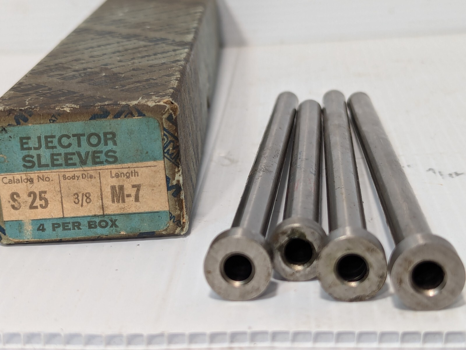 Lot of 3 DME M-7 ejector sleeves, 3/8 inch body diameter, one more Lot of 3 DME M-7 ejector sleeves, 3/8 inch body diameter, one more