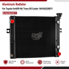 3-ROW Radiator W/Oil Cooler For Toyota Forklift 16410U220071 16410U220171 Black picture