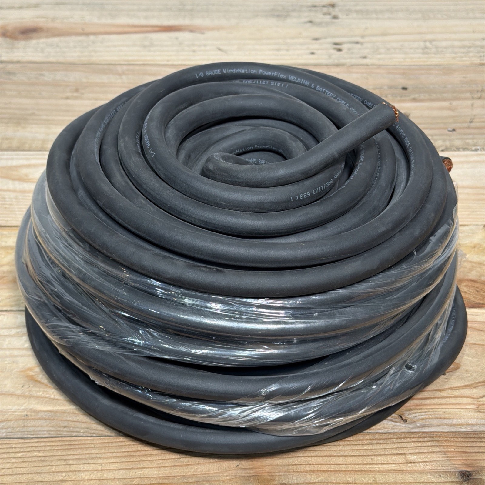 WindyNation 100\' FT 1/0 Gauge Pure Copper Ultra Flexible Welding & Battery Cable