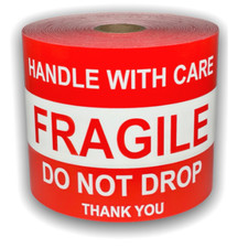 3x5-inch Fragile / Do Not Drop / Thank You Stickers Shipping Pallet 300 Labels picture