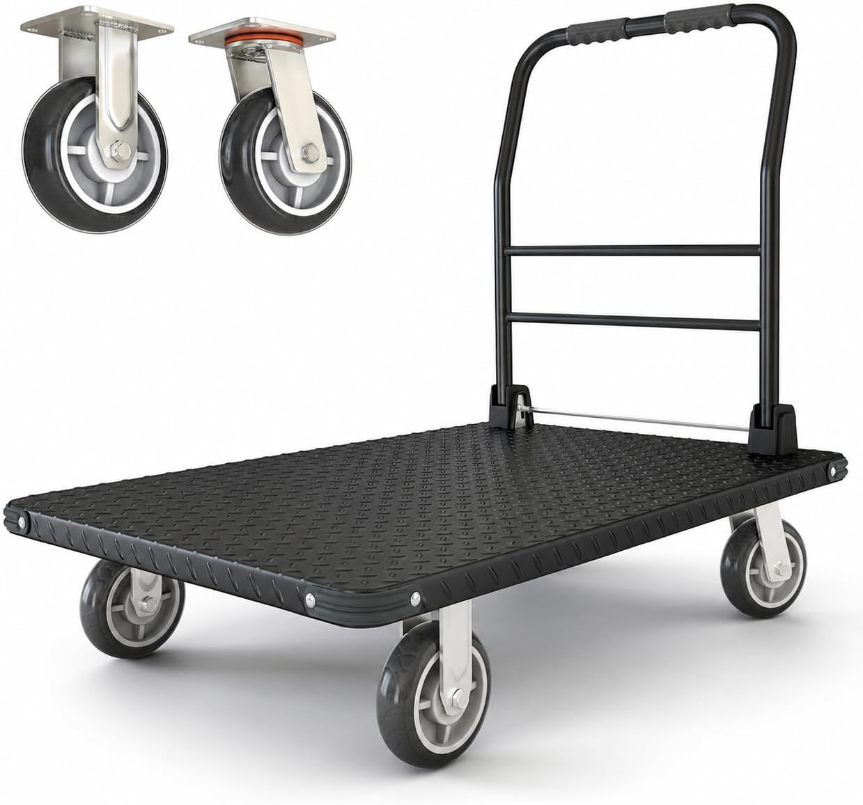 Heavy Duty Flatbed 45x28 Platform Cart Steel Utility Dolly 3000 lb Truck Heavy Duty Flatbed 45x28 Platform Cart Steel Utility Dolly 3000 lb Truck