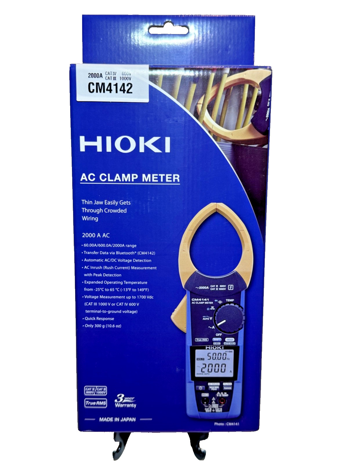 Hioki CM4142 AC Clamp Meter 2000A True RMS Bluetooth CAT IV 600V NEW