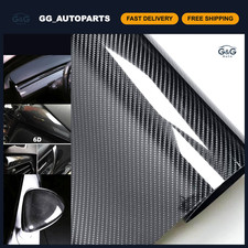 6D Carbon Fiber Vinyl Wrap Roll - Self Adhesive, Bubble Free, Glossy Black, 1ft picture
