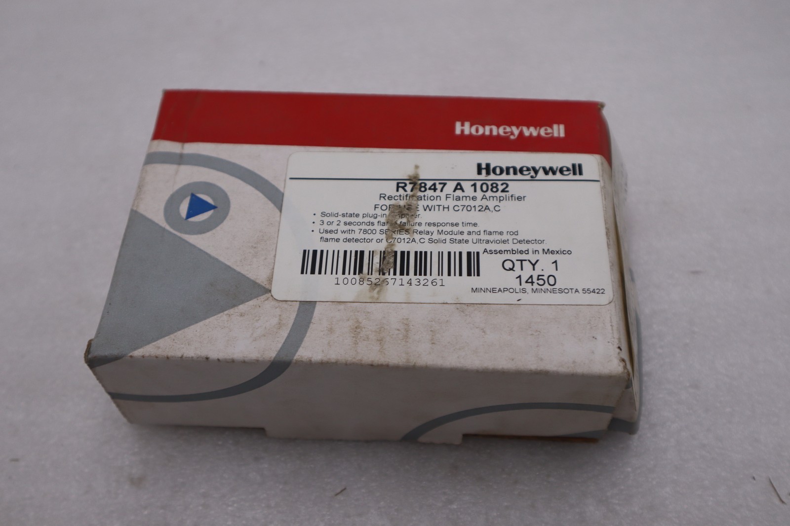 NEW OPEN BOX Honeywell R7847 A 1082 Rectification Flame Amplifier STOCK K1622A NEW OPEN BOX Honeywell R7847 A 1082 Rectification Flame Amplifier STOCK K1622A