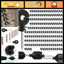 200 Pcs Black Electric Fence Insulators + 2 Free Socket Tools for Animal Care picture