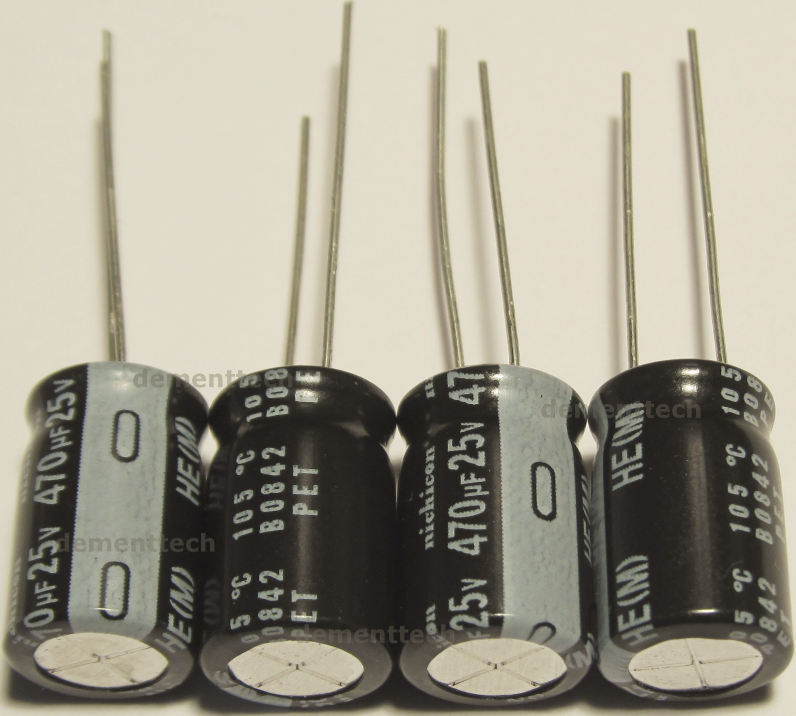 4x Nichicon HE 470uF 25v Low-ESR radial capacitors caps 105C 10mm 10x16