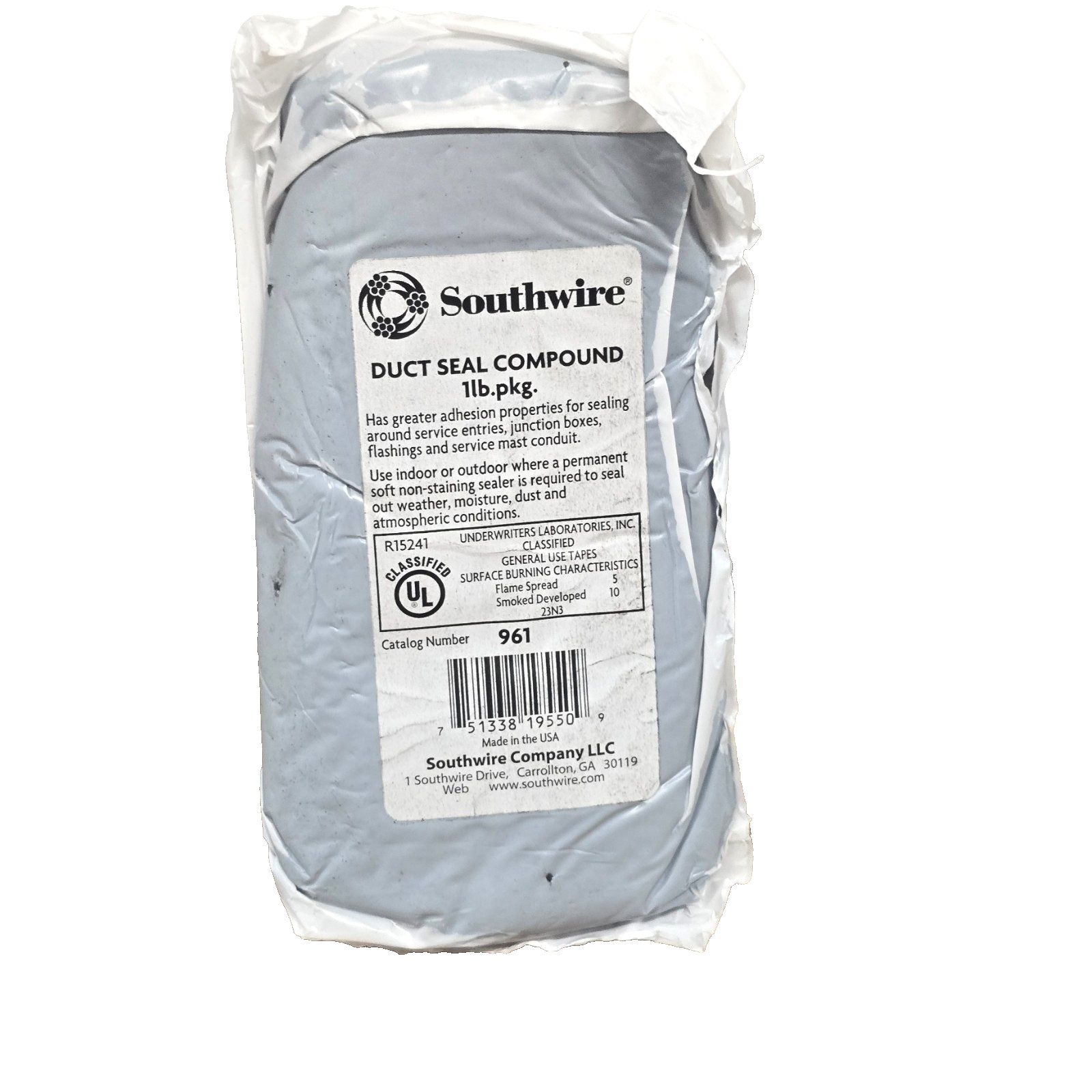 4 x1lb Packs Southwire 961 Southwire Gray Duct Seal Compound (4 lbs)