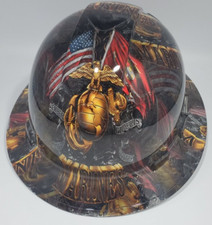 New Full Brim Hard Hat Custom Hydro Dipped Marines Semper Fi. picture