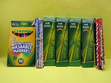Dixon Ticonderoga #2 Pencils (48) Designer Pencils (24) Crayola Markers Bundle  picture