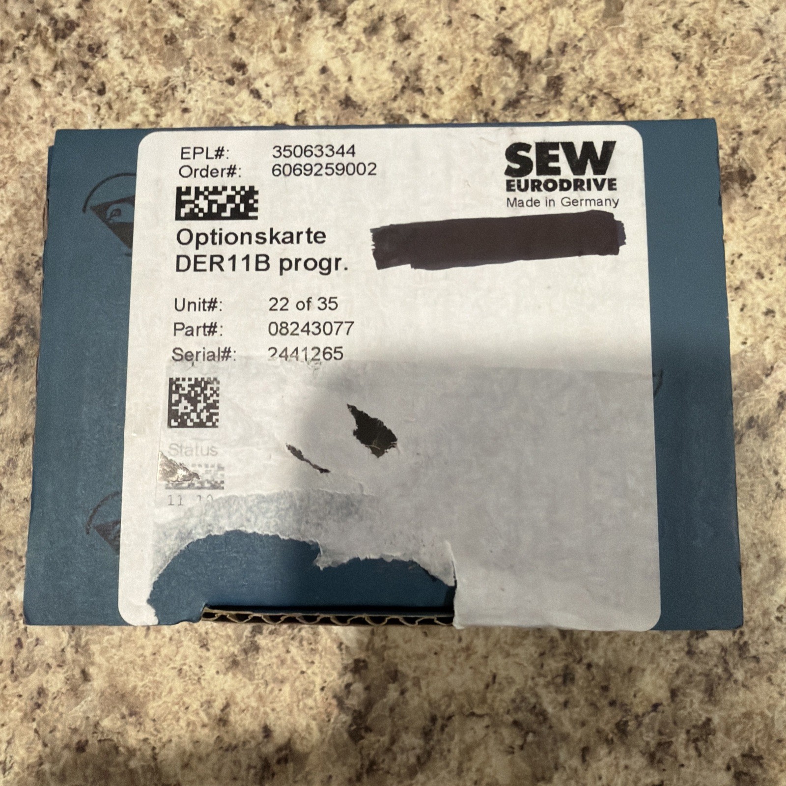 MINT CONDITION SEW EURODRIVE DER11B 08243077 Shipping From USA MINT CONDITION SEW EURODRIVE DER11B 08243077 Shipping From USA