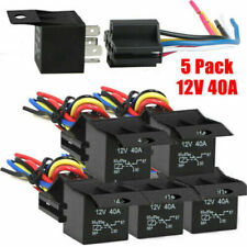 5 Pack 12V 30/40 Amp 5-Pin SPDT Automotive Relay with Wires & Harness Socket Set picture