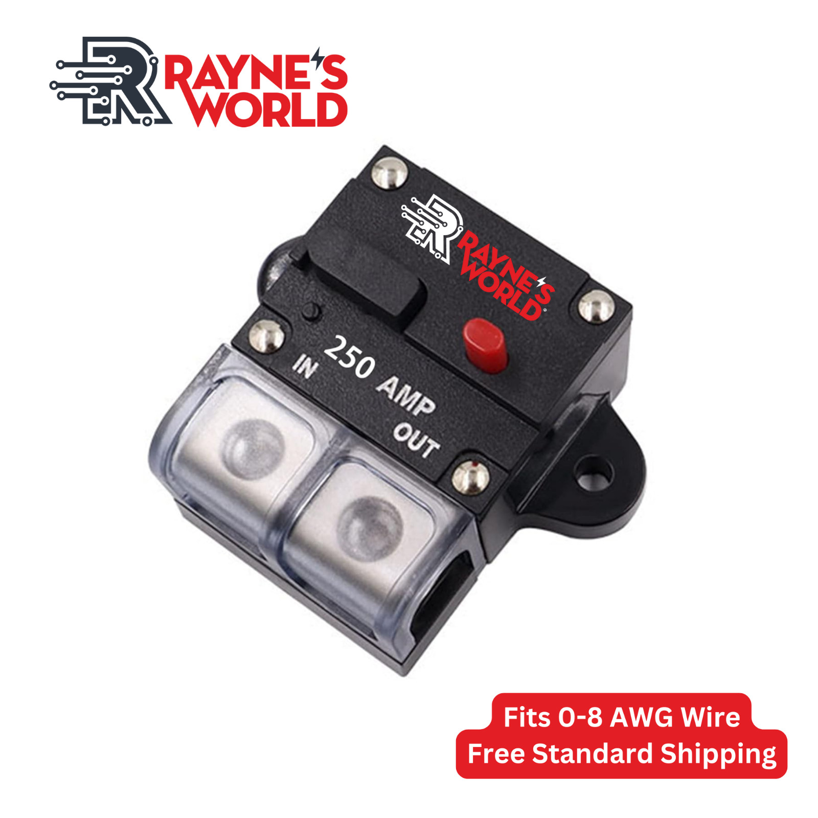 250 Amp 12-48V DC Inline Circuit Breaker with Dust Cover Car/Audio/Boat/Solar 250 Amp 12-48V DC Inline Circuit Breaker with Dust Cover Car/Audio/Boat/Solar