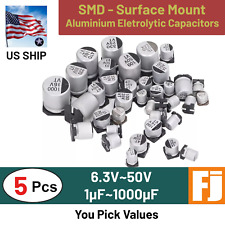 5 Pcs 6.3~50V SMD Aluminium Electrolytic Capacitor 1~1000uF | You Pick | US Ship picture