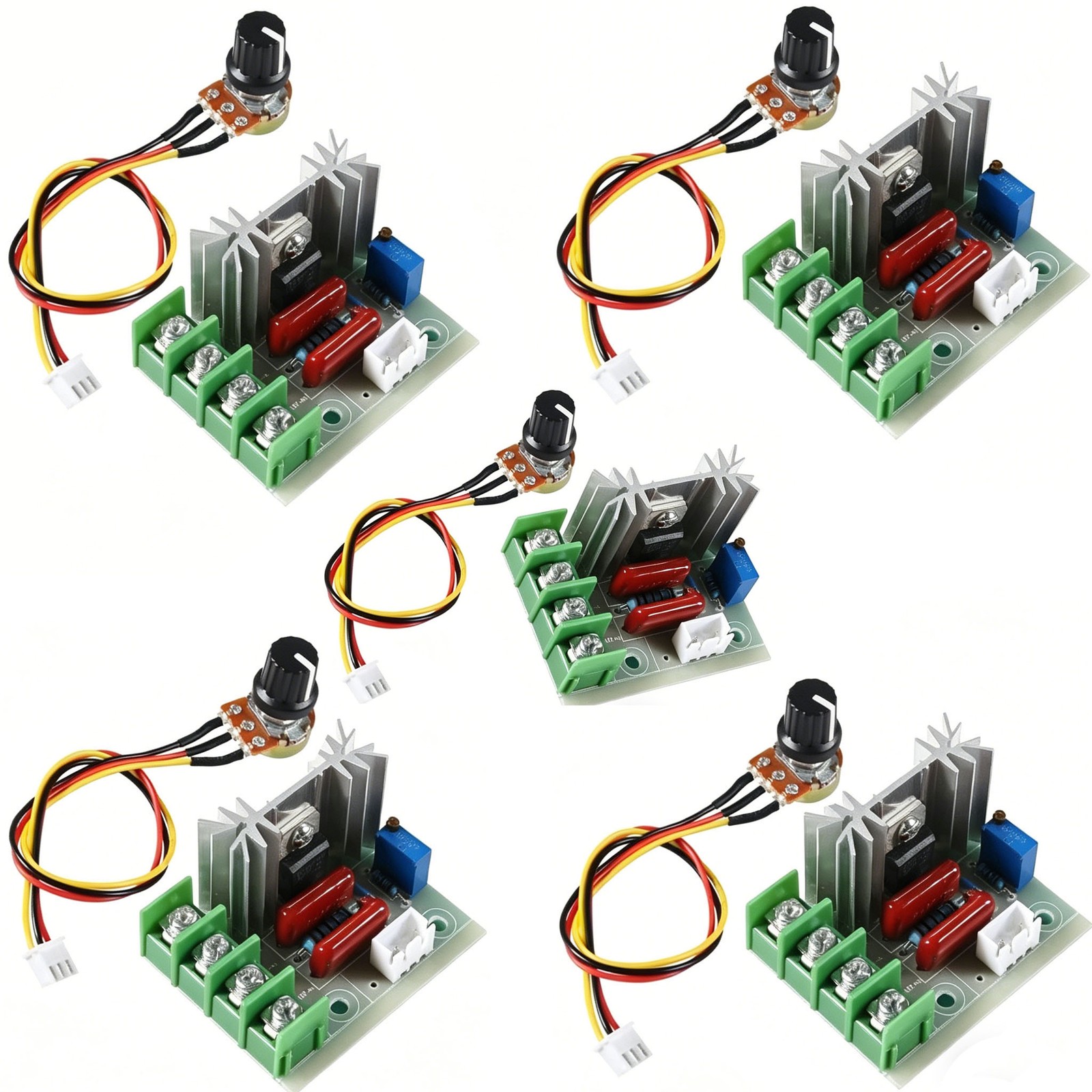 5PCS AC 110V 220V 2000W SCR Voltage Regulator LED Dimmer Motor Speed Controller 5PCS AC 110V 220V 2000W SCR Voltage Regulator LED Dimmer Motor Speed Controller