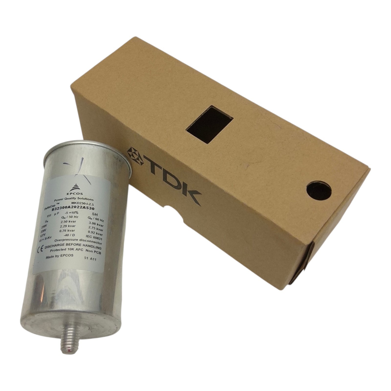 EPCOS TDK DeltaCap B32300A2022A530 2.5kvar 230V Power Factor Capacitor EPCOS TDK DeltaCap B32300A2022A530 2.5kvar 230V Power Factor Capacitor