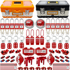 2-In-1 Lockout Tagout (Loto) Kits–Complete OSHA Safety Group Lock Out Hasps, Tag picture