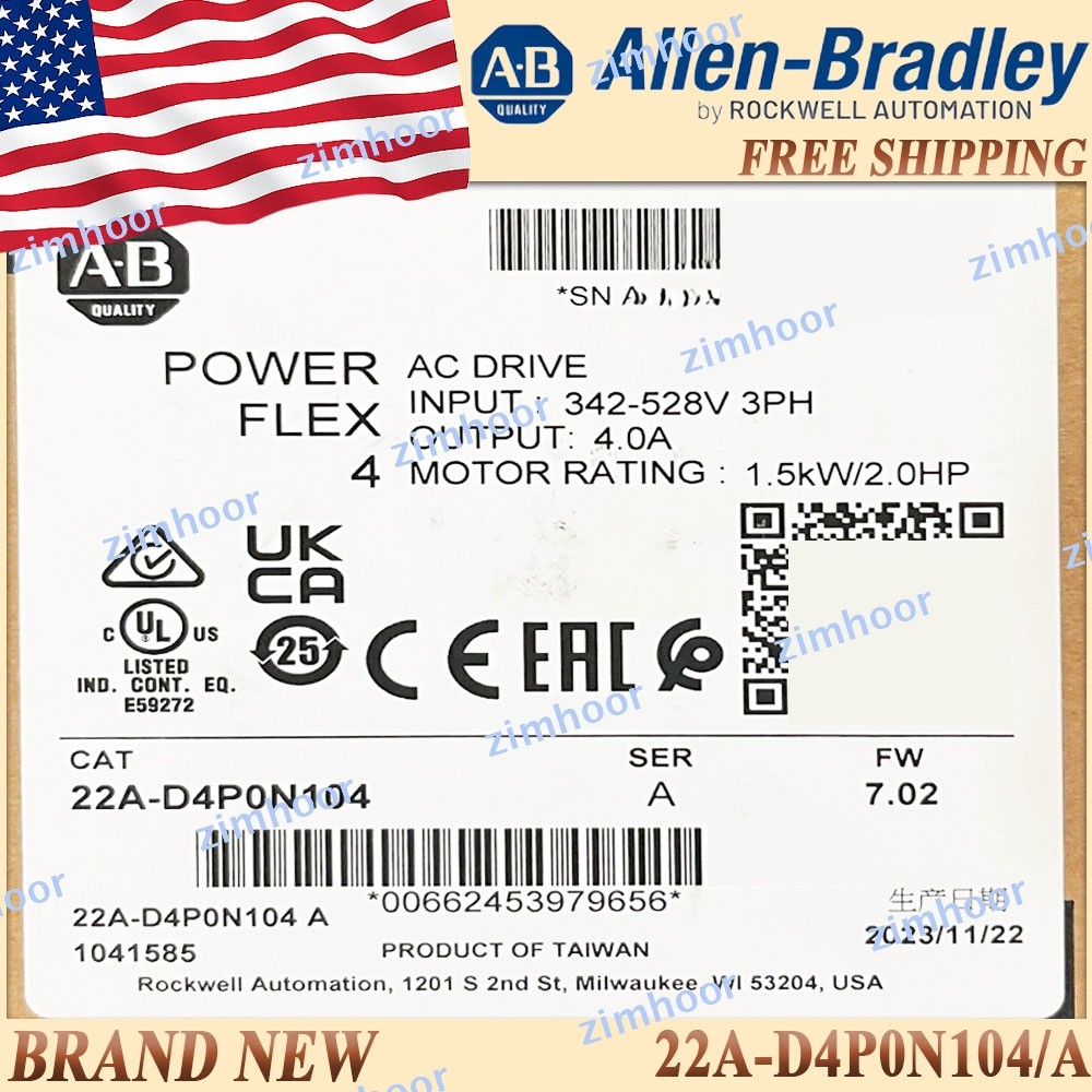 Brand New 22A-D4P0N104/A POWERFLEX 4Catalog AC Drive 22AD4P0N104 serA Brand New 22A-D4P0N104/A POWERFLEX 4Catalog AC Drive 22AD4P0N104 serA