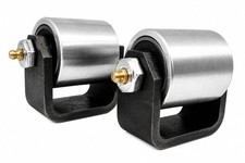 Set of 2 Weld On Trailer Tail Drag Casters, Solid Steel, Greasable Axle, 2 inch picture