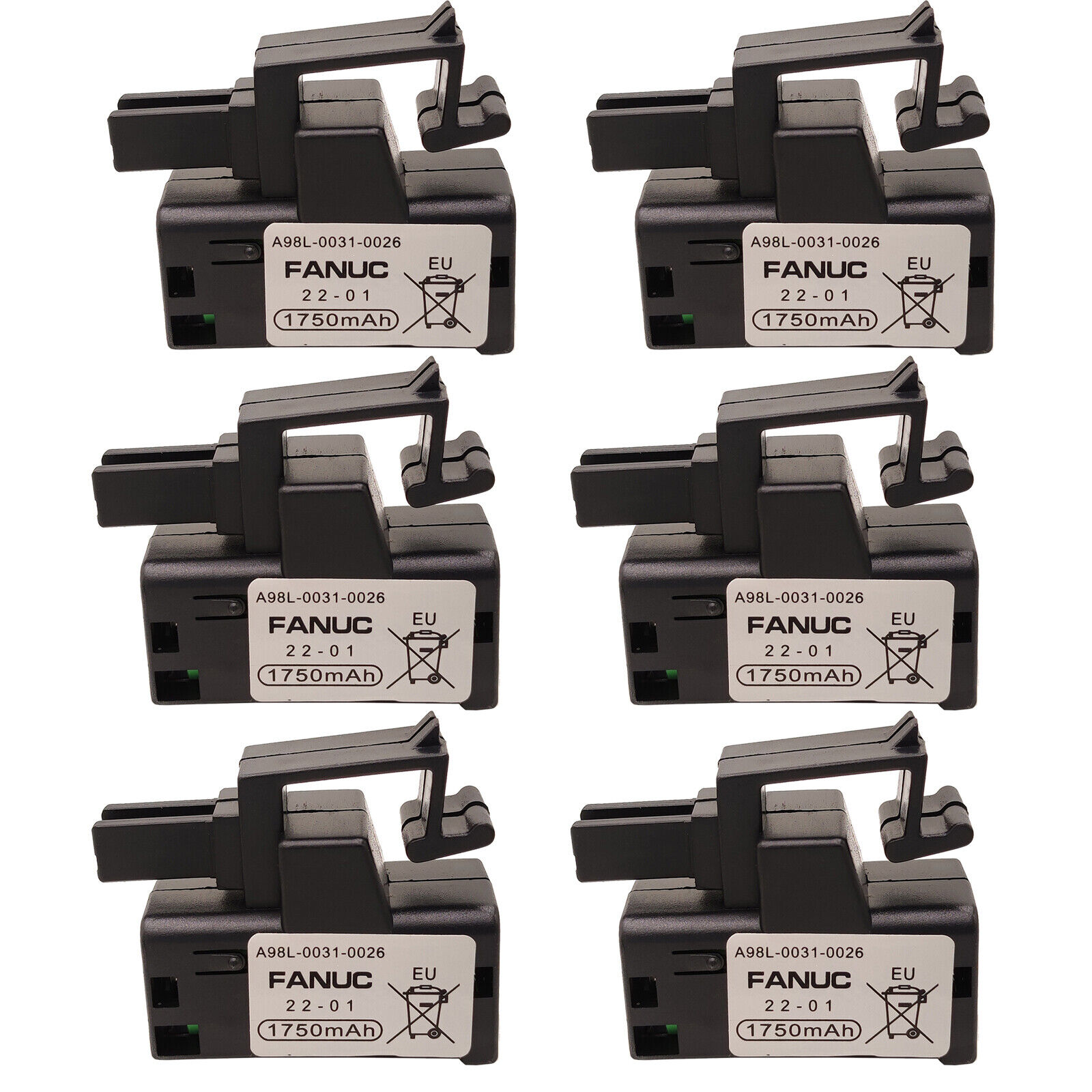 6Pcs New For Fanuc A98L-0031-0026 Fanuc A02B-0309-K102 3V 1740mAh Battery