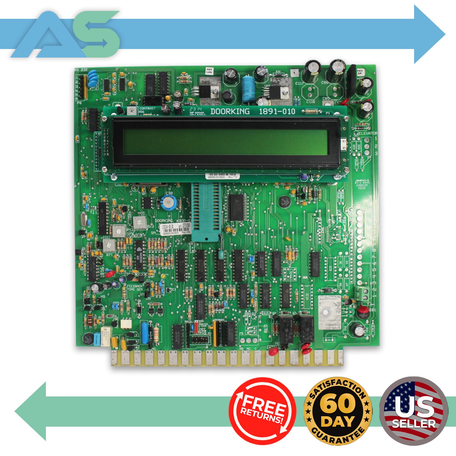 DoorKing 1834-010 DKS 1830 Series Telephone Entry Access Control Board PCB U1