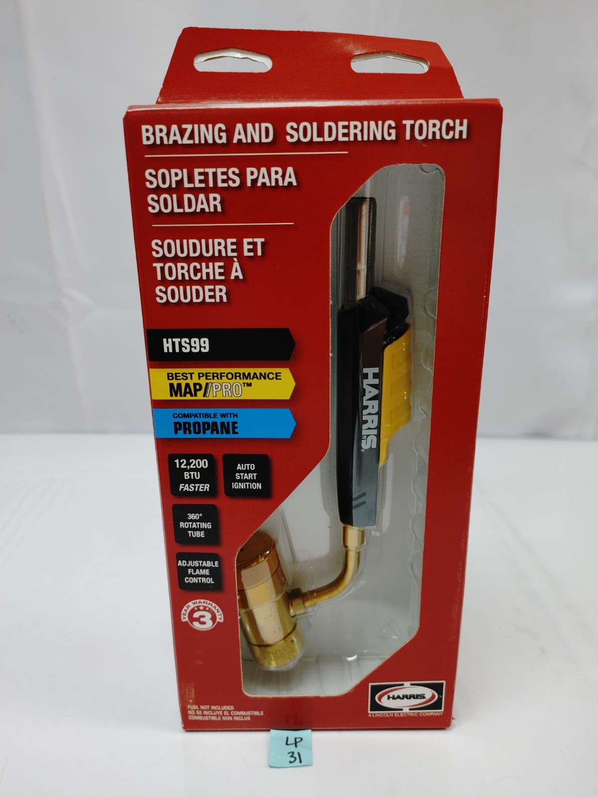 Harris HTS99 Single Auto-Ignite Swivel Air Fuel Hand Torch, MAP-Pro gas/Propane Harris HTS99 Single Auto-Ignite Swivel Air Fuel Hand Torch, MAP-Pro gas/Propane