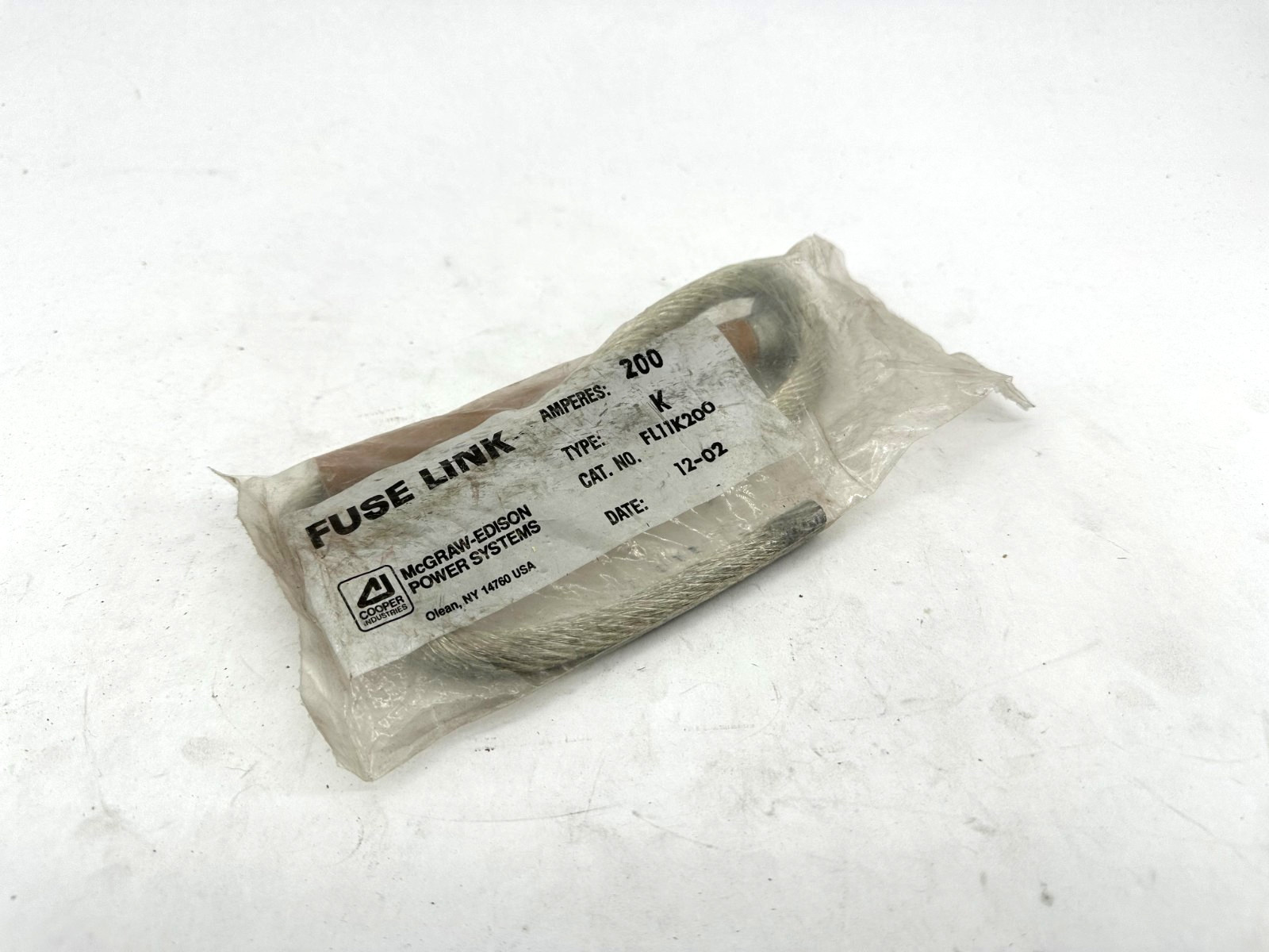 New Cooper FL11K200 Fuse Link 200A Type K McGraw-Edison Power Systems New Cooper FL11K200 Fuse Link 200A Type K McGraw-Edison Power Systems
