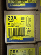 Square D QO120 20A 1-Pole Plug-On Circuit Breaker 120/240V AC BOX of 10 picture