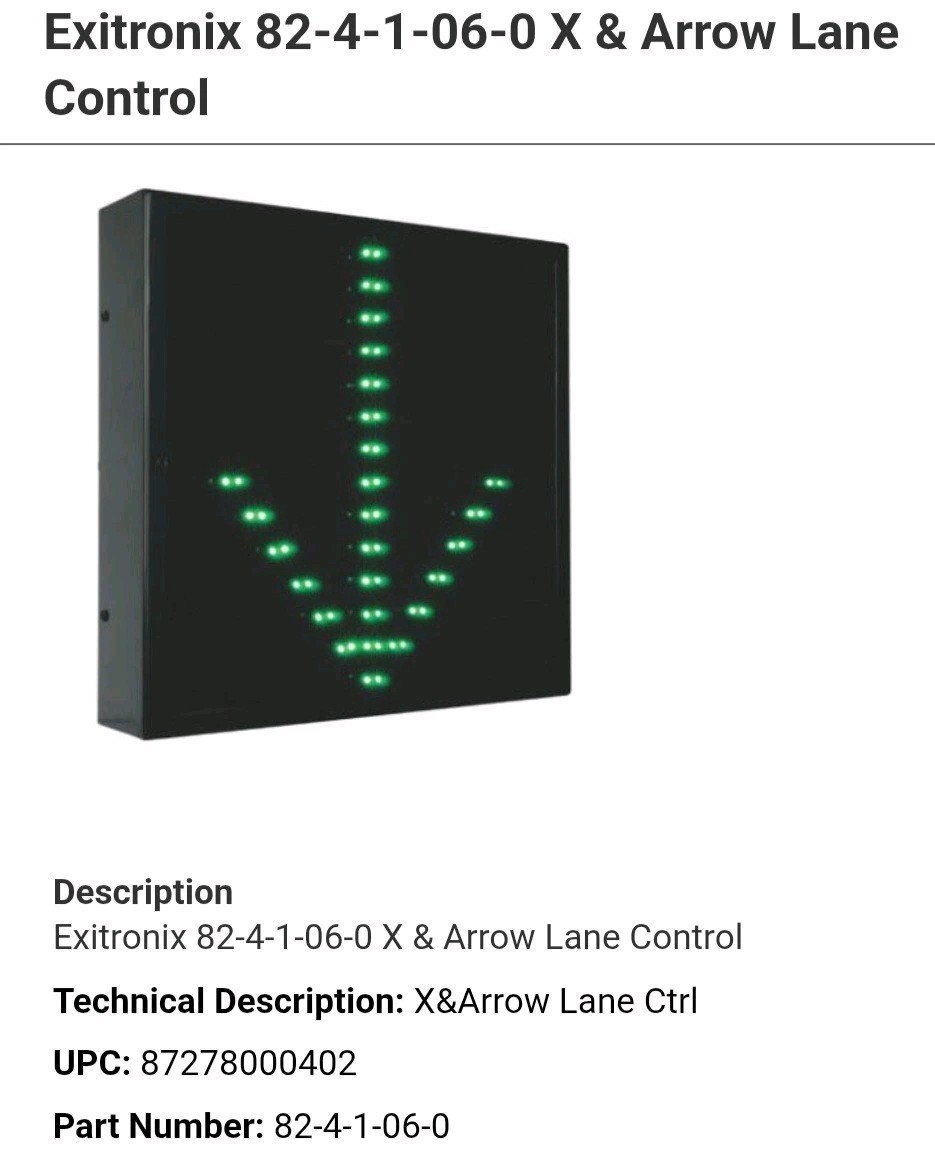 Exitronix Lane Control LED Arrow & X Sign Double Row Overlay 82-4-1-06-0 NEW Exitronix Lane Control LED Arrow & X Sign Double Row Overlay 82-4-1-06-0 NEW
