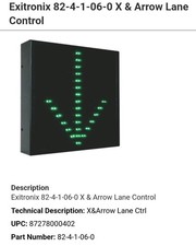 Exitronix Lane Control LED Arrow & X Sign Double Row Overlay 82-4-1-06-0 NEW picture