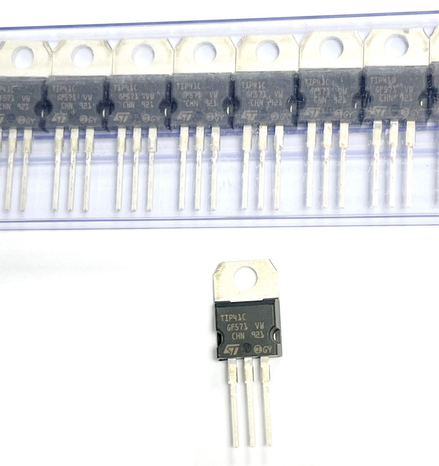ST 10 pieces TIP41C Power NPN Bipolar Transistor TO220 New Original ST 10 pieces TIP41C Power NPN Bipolar Transistor TO220 New Original