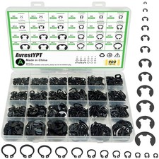 900Pcs C Clips Assortment (M5-M16) and E 16 millimeters, Black Size:900Pcs picture