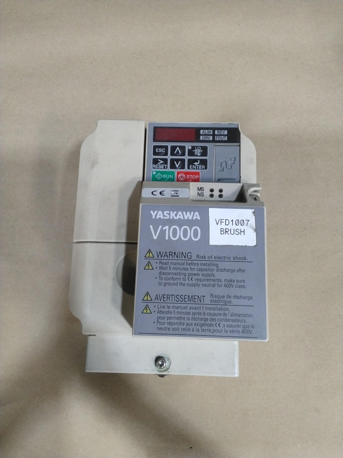 YASKAWA CIMR-VU4A0009FAA REV C VARIABLE FREQUENCY DRIVE V1000