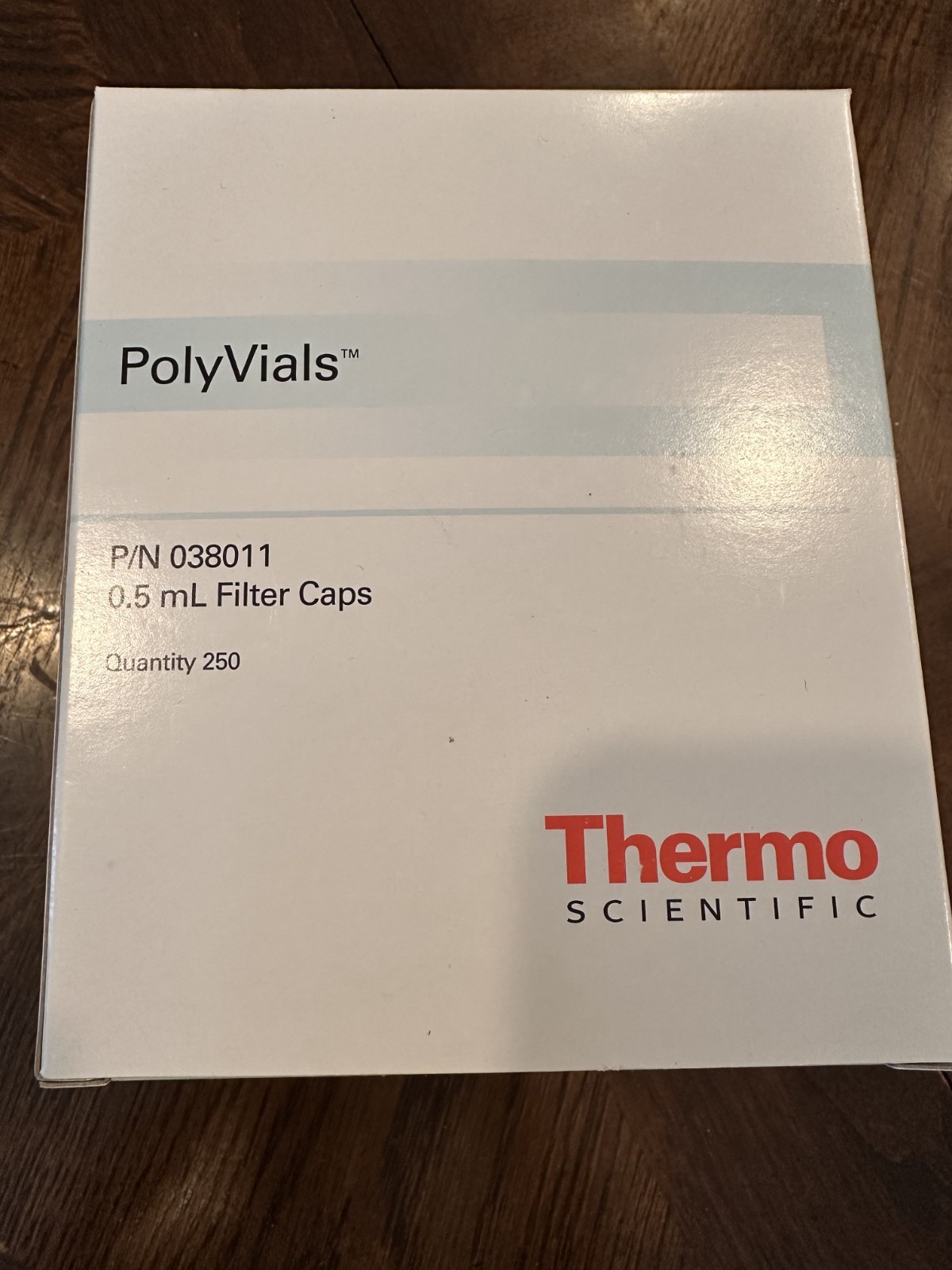 NEW IN BOX BOX OF 250 Thermo Scientific PolyVials 038011 0.5 mL Filter Caps NEW IN BOX BOX OF 250 Thermo Scientific PolyVials 038011 0.5 mL Filter Caps