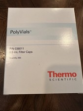 NEW IN BOX BOX OF 250 Thermo Scientific PolyVials 038011 0.5 mL Filter Caps picture