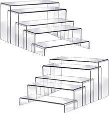 Fixwal 10Pcs 2 Set Acrylic Risers for Display Clear Perfume Organizer Stands Acr picture